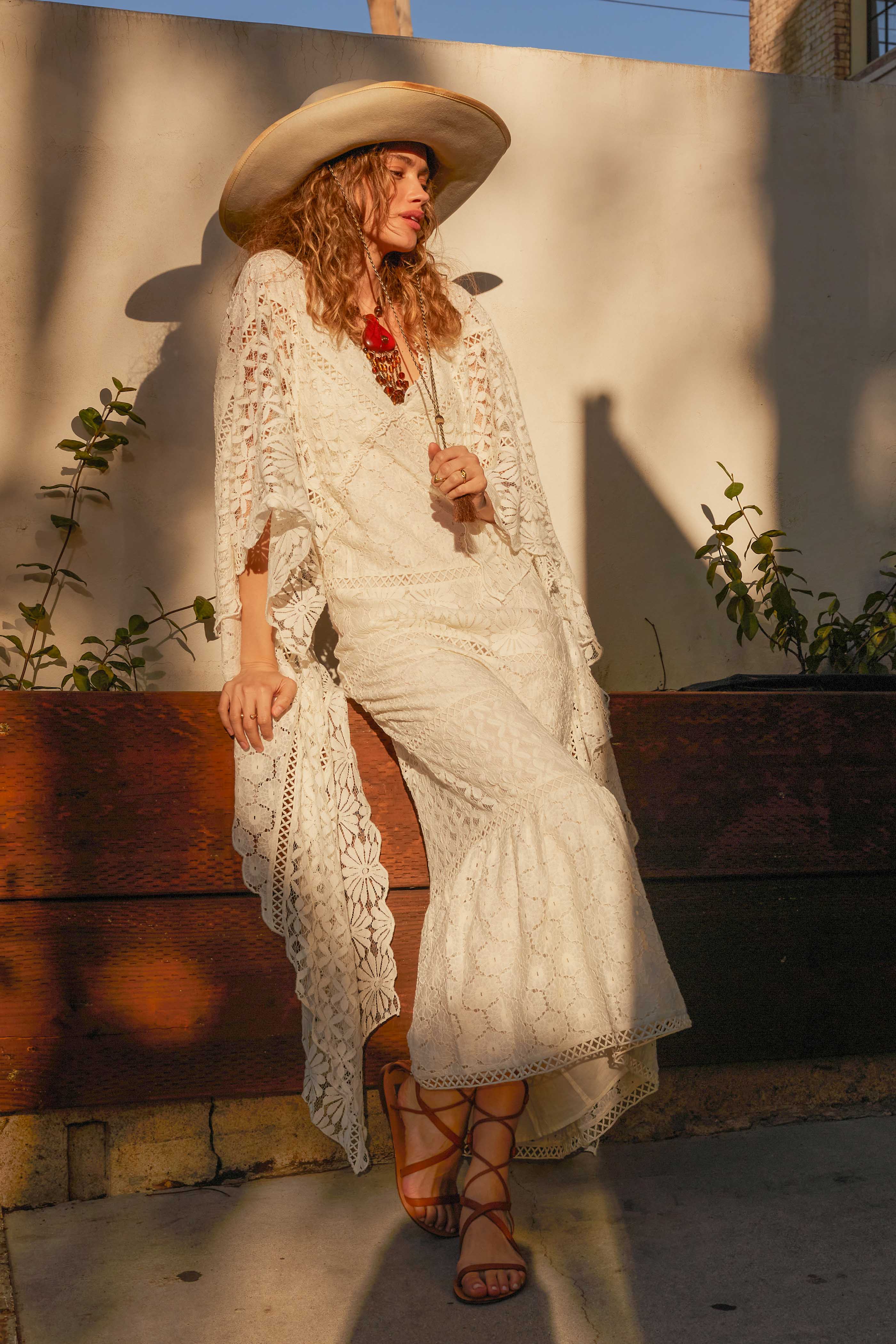 ワンピース MexiPa \"Lamb Deep Vneck Maxi Parker\" MexiPa（メキパ）の「【MEXIPA/メキパ】Lamb DeepVneck Mexican