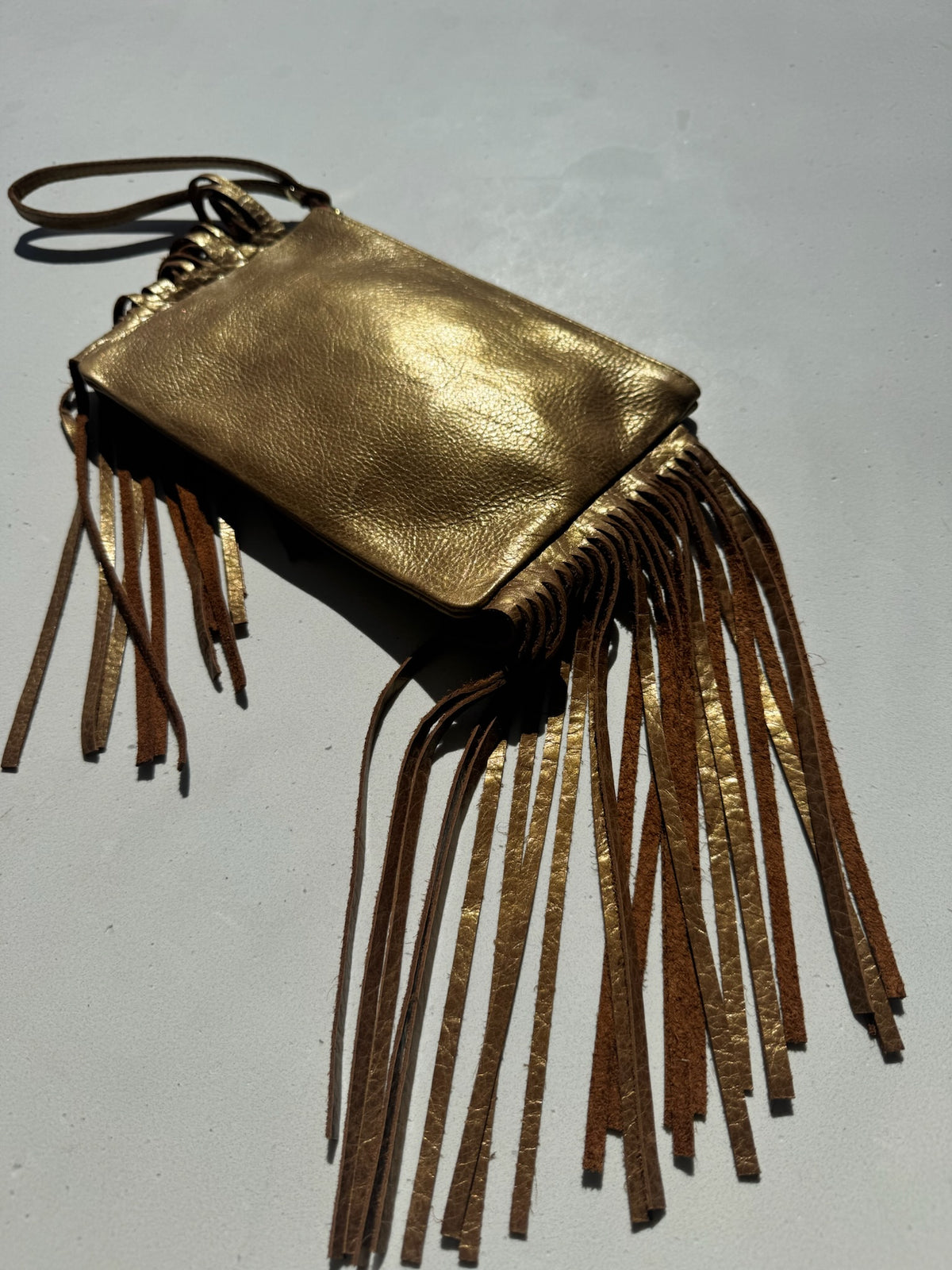 Double Fringe Wristlet Clutch