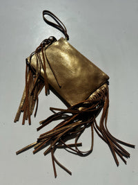 Double Fringe Wristlet Clutch