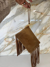 Double Fringe Wristlet Clutch