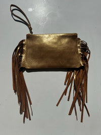 Double Fringe Wristlet Clutch
