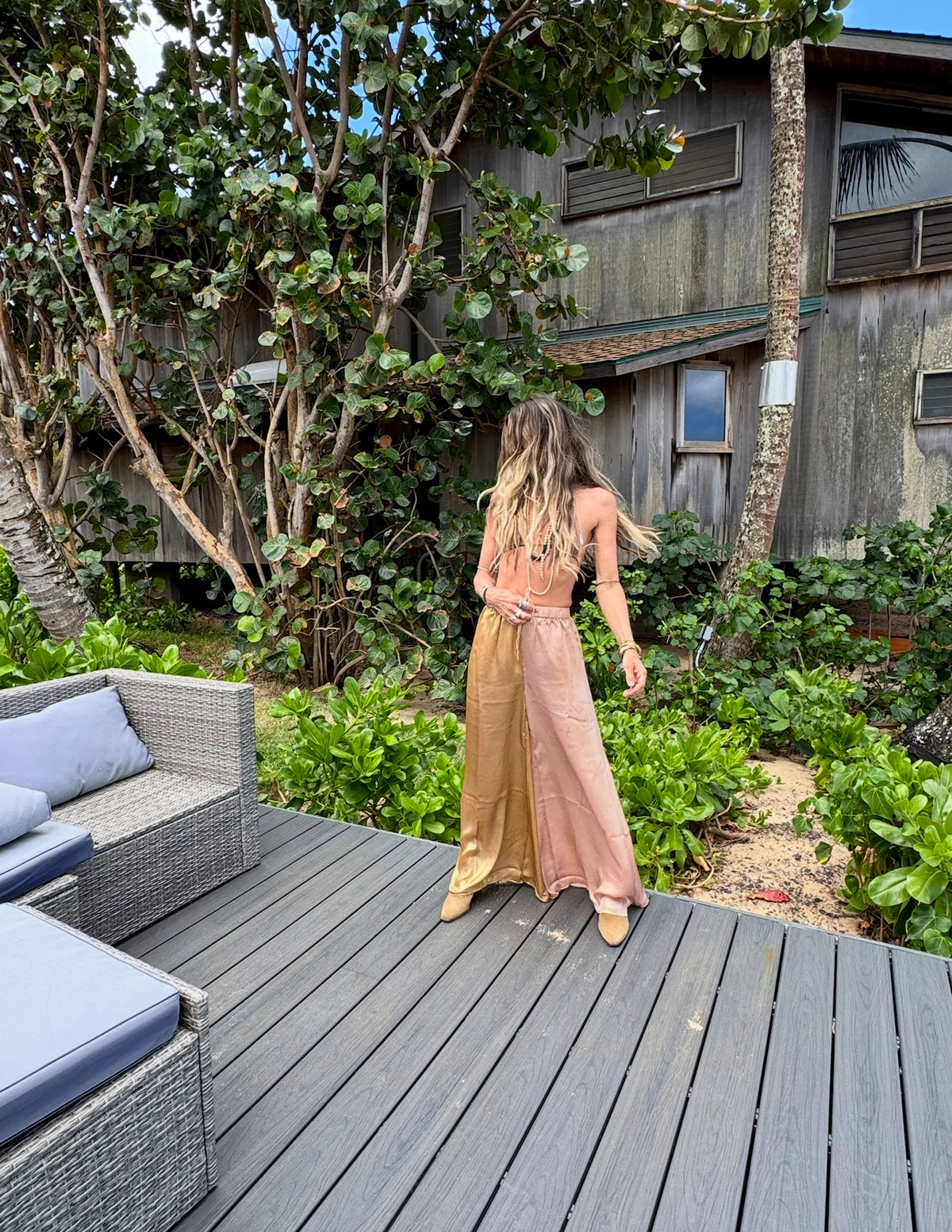 Golden Wave Wide Leg Pant