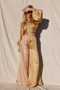 Golden Wave Wide Leg Pant