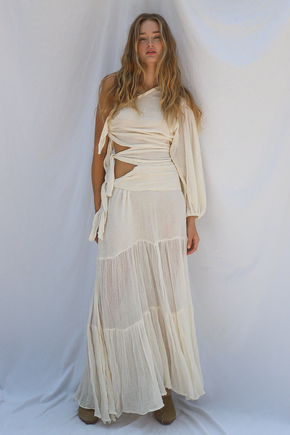Gauze Graffiti Bridge Maxi Dress - Sample Sale