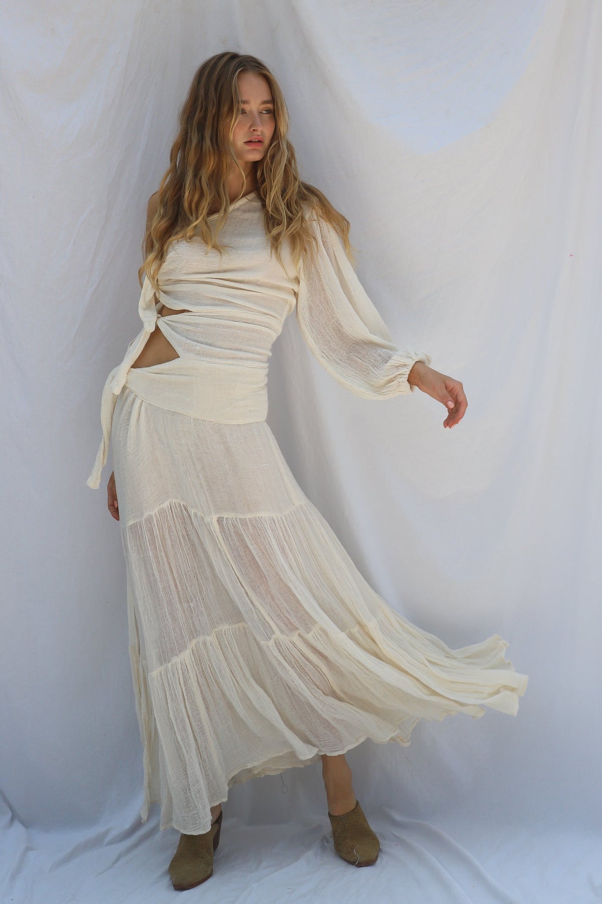 Gauze Graffiti Bridge Maxi Dress - Sample Sale