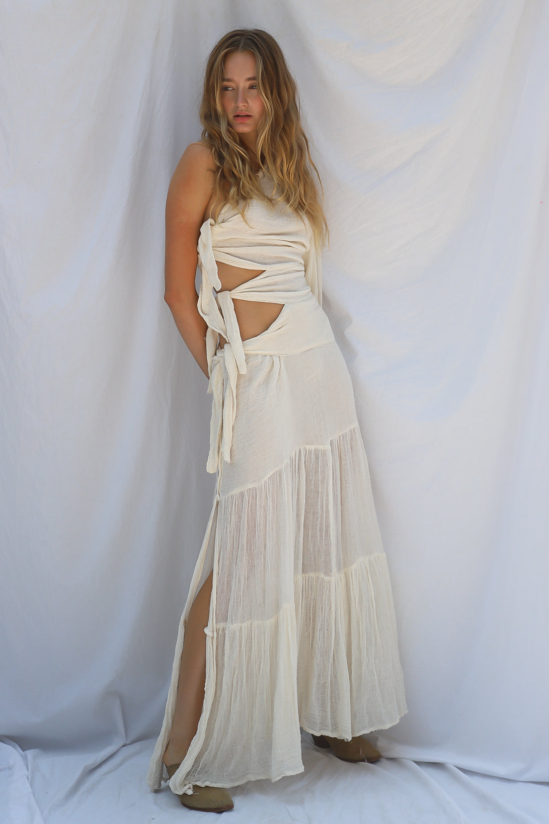 Gauze Graffiti Bridge Maxi Dress - Sample Sale