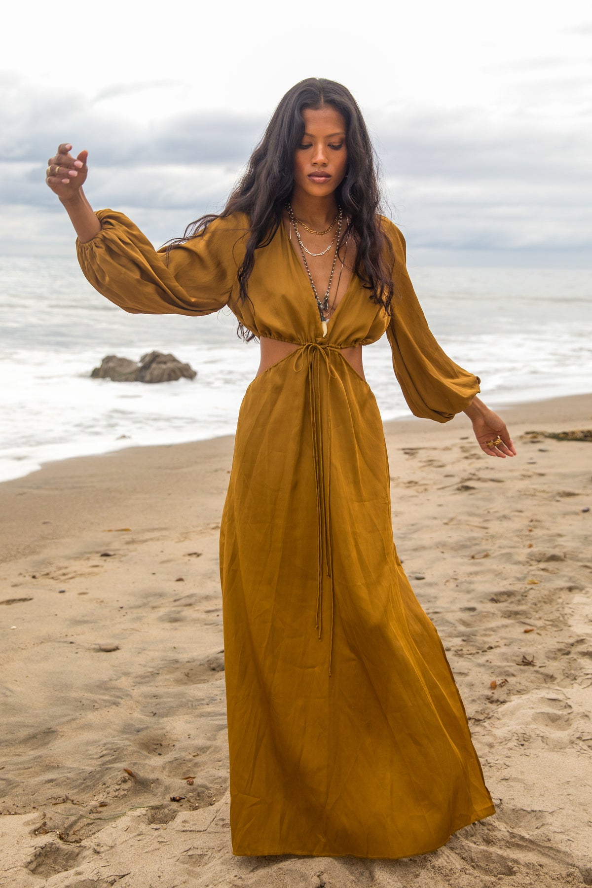 long dress booty Vintage Slim Fit Butt Hugging Maxi Dress with Backless Razys.com