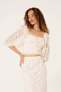 lily white lace top White Sand Top