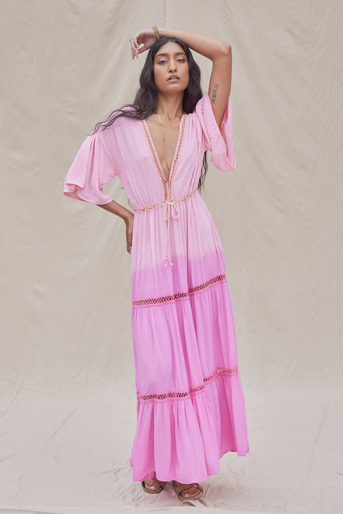 Tie Dye Blue Mist Maxi Dress - Sample Sale